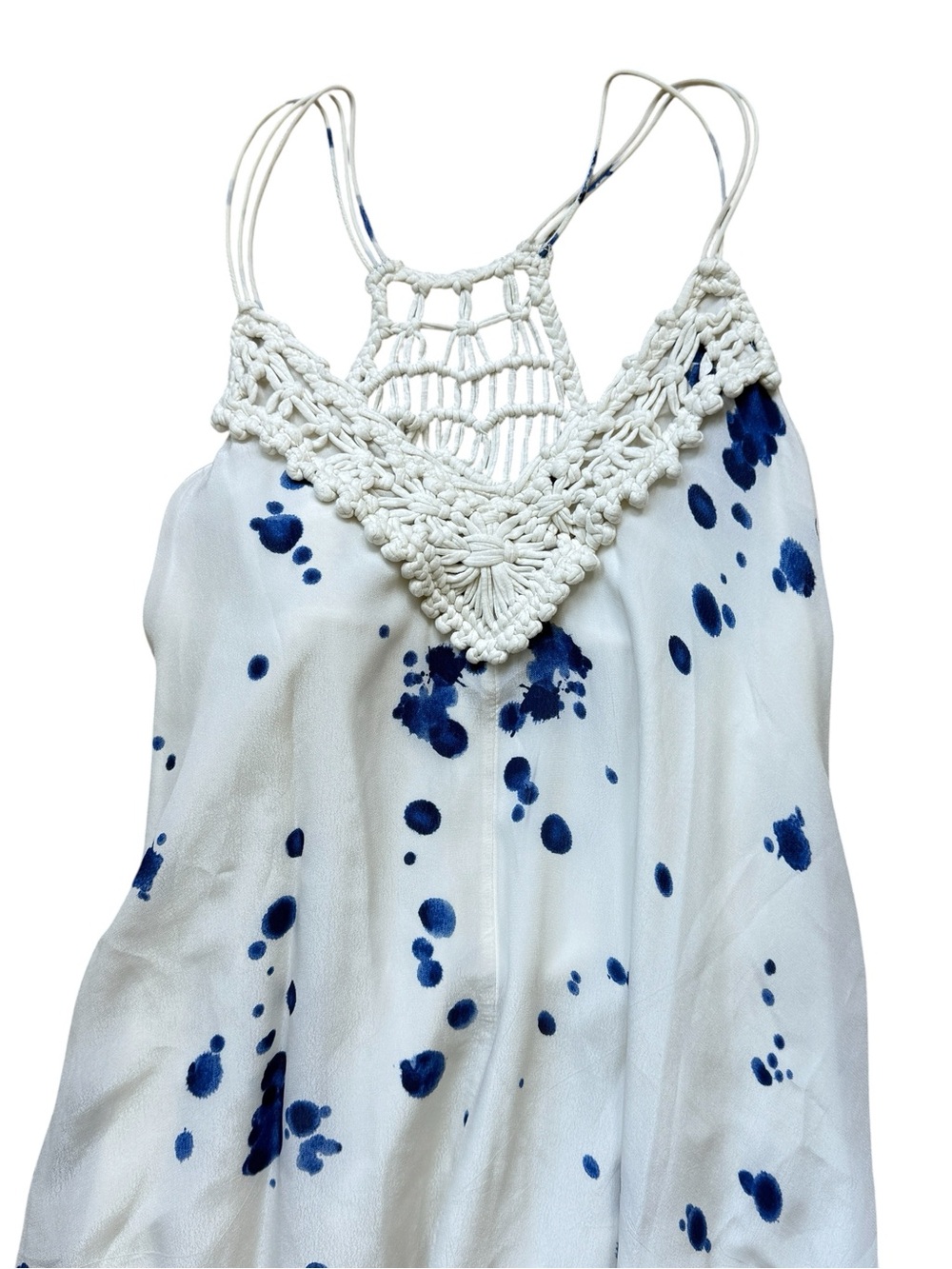 Anthropologie Maeve Crochet Trim Paint Splatter Maxi Dress Small Boho Festival - Picture 4 of 14